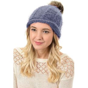 Women/Men's Winter Fur Ball Pompom Beanie Cozy Knit Hat