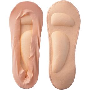 Women's No Show Nylon Footie Sock Liner with Arch Support Cushion Padding (2 Pairs) in Saudi Arabia