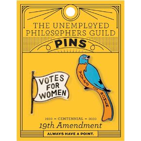 19th Amendment Enamel Pin Set - Strong Rubber Backing Clasps