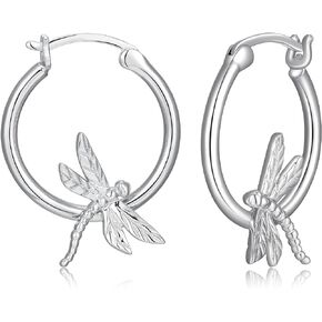 MORGAN & PAIGE 925 Sterling Silver Openwork Circle Critter Hoop Earrings or Pendant Necklace