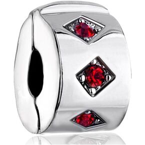 لوفلي شارمز حلية خرز على شكل قفل بمشبك احمر للاساور in Kuwait