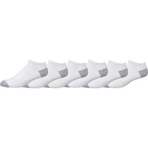 Columbia Men's Half Cushion No-Show Socks 3 Pair, White w/Contrast Heel & Toe, One Size