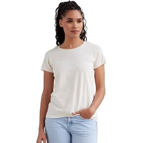 Fair Indigo Women's 100% Organic Pima Cotton Short Sleeve Relaxed Crew Neck T-Shirt