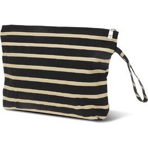 DuringCo Cute Makeup Bag for Women Cosmetic Bag Black and White Stripes Makeup Pouch Travel Toiletry Bag Organizer Aesthetic Handbags,Make up Brushes Storage Bag for Girls