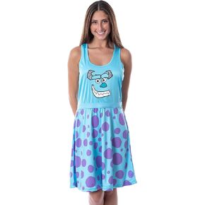 Disney Monsters Inc Womens Sulley Pajamas Nightgown Costume Dress