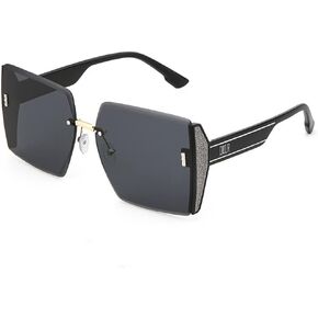 MYSNKU Sunglasses for Women Classic Retro Borderless Tinted Glitter Frame Stylish Inspired