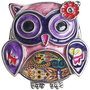 DOWAY Enamel Flower OWl Gifts Cute Owl Brooch Pins for Women Fashion Jewelry Charms