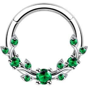 CHARMONLINE Septum Ring 16G Leaf Septum Nose Ring 316L Stainless Steel Vine Septum Piercing Daith Piercing Jewelry Conch Helix Earring Cartilage Earring for Women Men