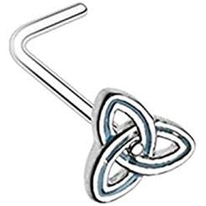 مجوهرات Covet خاتم الأنف ذو عقدة Triquetra Trinity على شكل حرف L in Kuwait
