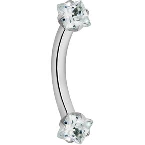 16g 8mm Daith Earring, Eyebrow Ring and Rook Piercing Jewelry, Internally Threaded 2mm-3mm CZ Barbell