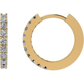 Round Huggie Hoop Earrings Pure Brilliance Zirconia in Solid 925 Sterling Silver For Women, Men, & Teens