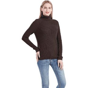 Gilboa Women's 100% Cotton Turtleneck Pullover Chunky Sweater