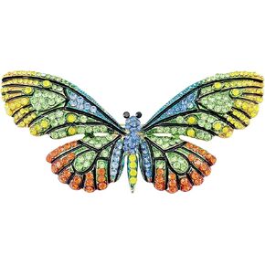 SELOVO Animal Butterfly Big Large 3.2in Statement Brooch Pin Gold Tone