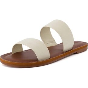 CUSHIONAIRE Women's Calico 2 band slide Sandal with +Comfort Foam