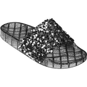 Women’s Summer Flip Flop Open Toe Jelly Sandal Rhinestone Glitter Slide Sandals Slippers