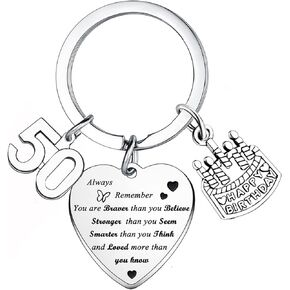 Birthday Keychain Encouragement Key Ring for Family Friend Gifts Happy Birthday Gifts for Women Men