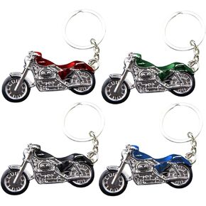 VOSAREA 4PCS Motorcycle Shape Keyring Keychain Car Keyring Purse Bag Pendant Decoration (Random Color)