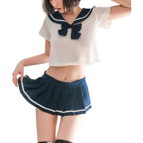 SINROYEE Japanese schoolgirl lingerie anime cosplay outfit sexy sailor uniform with Pleated Skirt