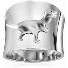Cool Dinosaur Wide Band Chunky Ring for Women,Retro S925 Sterling Silver Cocktail Party Punk Biker Gothic Animal Thumb Index Band Ring Jewelry Gift for Women