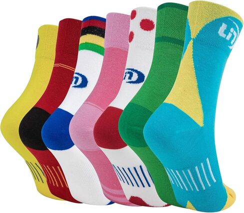 جوارب لركوب الدراجات من لين 7 قطع للرجال والنساء بألوان مضحكة جوارب ركوب الدراجات الأداء الرياضي طاقم الجوارب in Kuwait