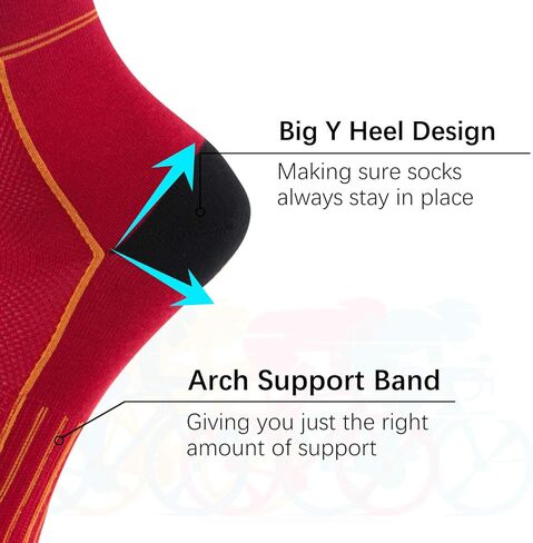 جوارب لركوب الدراجات من لين 7 قطع للرجال والنساء بألوان مضحكة جوارب ركوب الدراجات الأداء الرياضي طاقم الجوارب in Kuwait