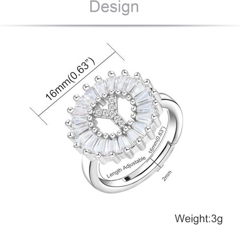سحر حلقة المفصل بالحرف الأول من الألف إلى الياء، حلقات مفتوحة قابلة للتعديل للنساء والفتيات in Kuwait