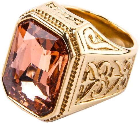 Men Women's Stainless Steel Gem Square Personality Rings Jewelry Anniversary Multicolor Gemstone in Saudi Arabia