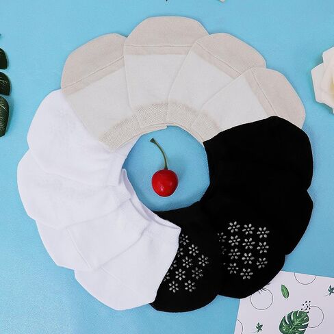 جوارب Lovful النسائية لأصابع القدم، جوارب مضادة للانزلاق وغطاء لأصابع القدم، 6-12 عبوة نصف جوارب بدون خياطة in Kuwait