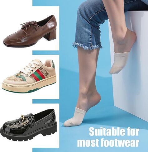 جوارب Lovful النسائية لأصابع القدم، جوارب مضادة للانزلاق وغطاء لأصابع القدم، 6-12 عبوة نصف جوارب بدون خياطة in Kuwait