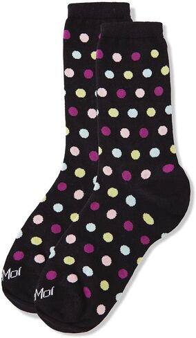 MeMoi Multicolor Polka Dots Bamboo Blend Crew Sock in Saudi Arabia