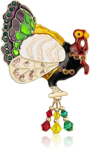 Thanksgiving Turkey Enamel Brooch Pins，Christmas Brooches for Women Girls, Xmas Holiday Jewelry in Kuwait