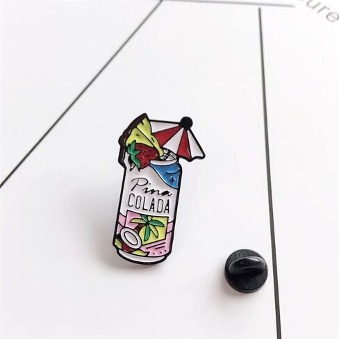 2 قطعة دبابيس كوكتيل الموضة للنساء بينا كولادا الكرتون البيرة كوكتيل علب بروش المشروبات المينا دبوس للملابس أكياس حقائب الظهر السترات قبعة مجوهرات DIY بها بنفسك الملحقات in Kuwait
