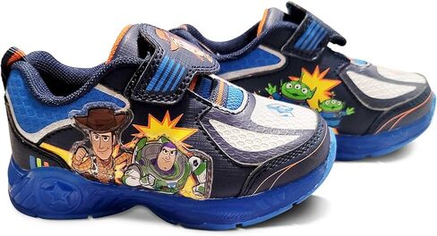 Disney Toy Story Woody & Buzz Black/Blue Boy's Lighted Athletic Sneaker (Toddler/Little Kid) in Kuwait