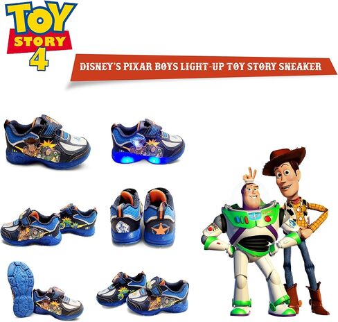 Disney Toy Story Woody & Buzz Black/Blue Boy's Lighted Athletic Sneaker (Toddler/Little Kid) in Kuwait