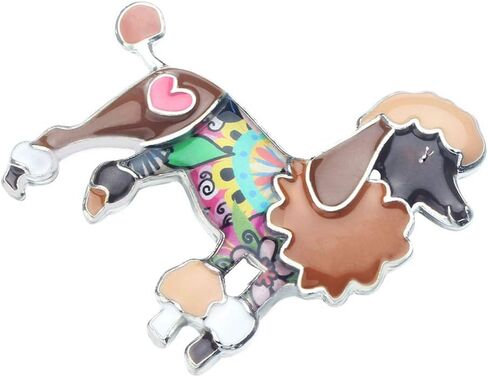 DUOWEI Cute Poodle Dog Brooch Pins for Women Teens Girls Floral Enamel Dog Brooch Jewelry Clothes Scarf Jacket Decoration in Saudi Arabia