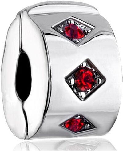 لوفلي شارمز حلية خرز على شكل قفل بمشبك احمر للاساور in Kuwait