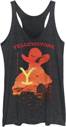Y Yellowstone Sunset Yellowstone المرأة Racerback تانك الأعلى in Kuwait