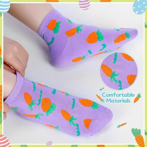 Halfchet 12 Pairs Women's Easter Day Ankle Socks Bunny Easter Eggs Print Cute Ankle Socks Bunny Socks for Women in Saudi Arabia