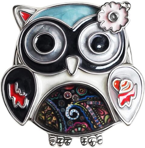 DOWAY Enamel Flower OWl Gifts Cute Owl Brooch Pins for Women Fashion Jewelry Charms in Saudi Arabia