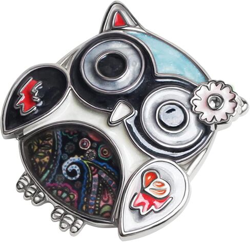DOWAY Enamel Flower OWl Gifts Cute Owl Brooch Pins for Women Fashion Jewelry Charms in Saudi Arabia