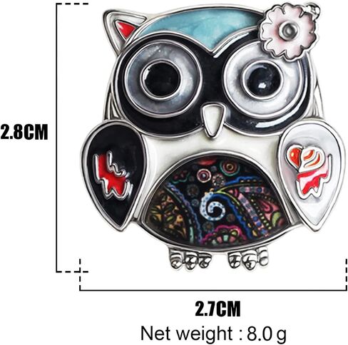 DOWAY Enamel Flower OWl Gifts Cute Owl Brooch Pins for Women Fashion Jewelry Charms in Saudi Arabia