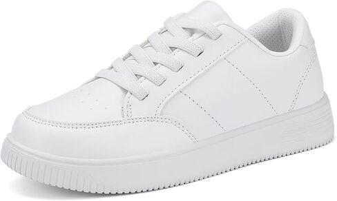 YAVY White Kids Tennis Shoes for Boys Girls Leather wear Athletic Fashion Sneakers Running Shoes Big Kid Size 5.5 M US in Saudi Arabia