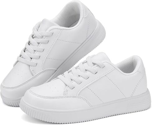 YAVY White Kids Tennis Shoes for Boys Girls Leather wear Athletic Fashion Sneakers Running Shoes Big Kid Size 5.5 M US in Saudi Arabia