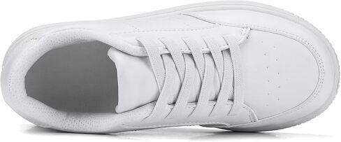 YAVY White Kids Tennis Shoes for Boys Girls Leather wear Athletic Fashion Sneakers Running Shoes Big Kid Size 5.5 M US in Saudi Arabia
