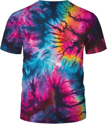 الرجال مخدر الملونة التعادل صبغ 3D الطباعة تي شيرت غامض ورقة الطوطم قميص بأكمام قصيرة in Kuwait
