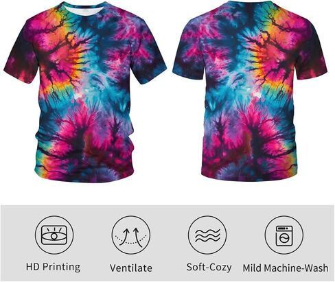 الرجال مخدر الملونة التعادل صبغ 3D الطباعة تي شيرت غامض ورقة الطوطم قميص بأكمام قصيرة in Kuwait