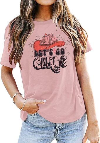 Vintage Graphic Tees for Women Funny Print Shirts Summer Casual Short Sleeve Tops Loose Fit T-Shirt in Saudi Arabia