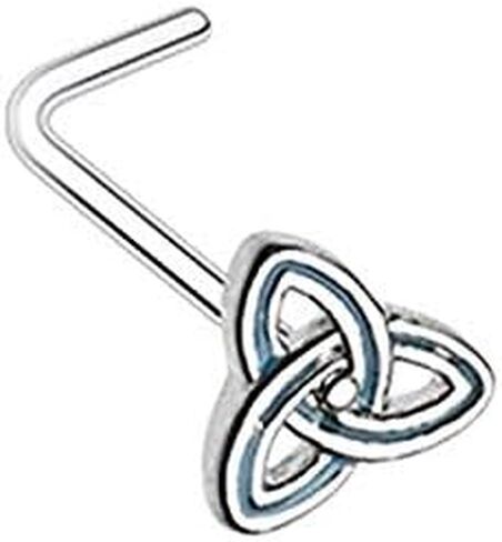 مجوهرات Covet خاتم الأنف ذو عقدة Triquetra Trinity على شكل حرف L in Saudi Arabia