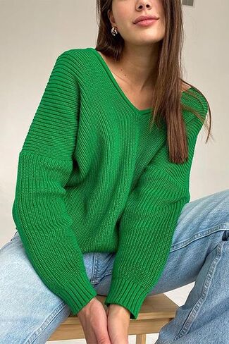 ELEZAY Women's Slouchy Crochet Pullover Sweater Off The Shoulder Knit Tunic Tops in Kuwait