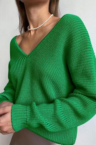 ELEZAY Women's Slouchy Crochet Pullover Sweater Off The Shoulder Knit Tunic Tops in Kuwait